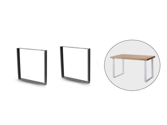 2 patas mesa cuadradas tubo 4x2cm
