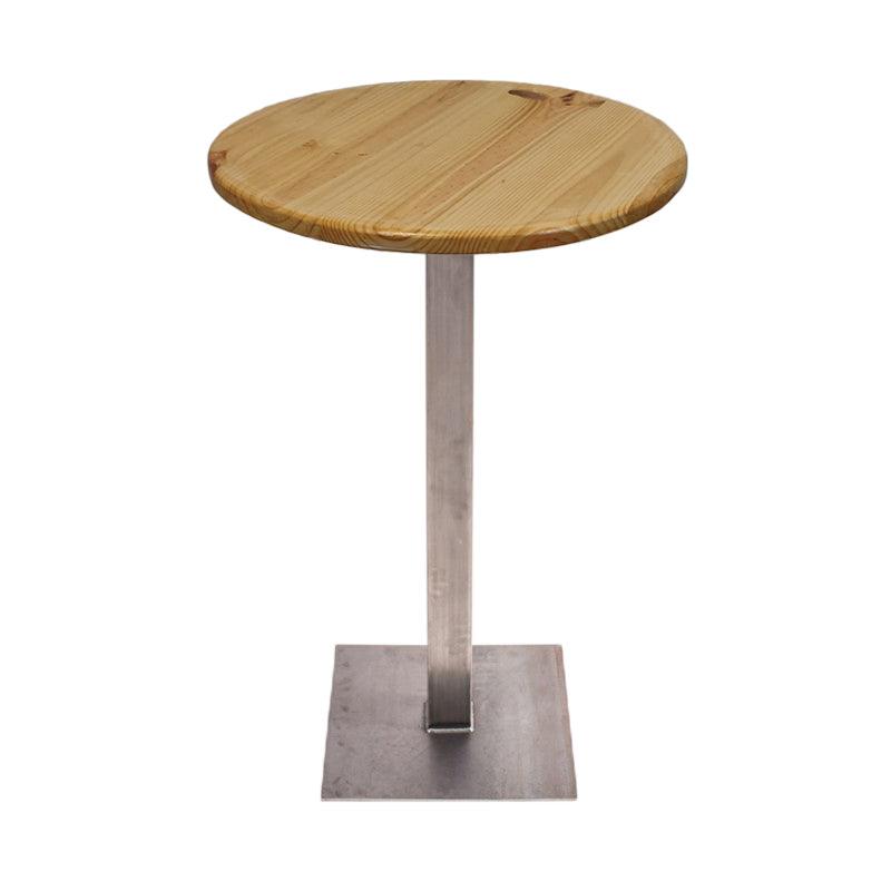 mesa alta bar redonda madera pino - Welderfire