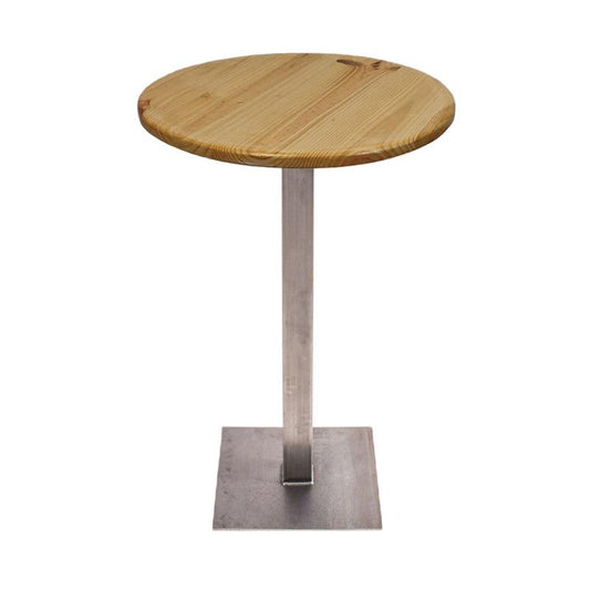 mesa alta bar redonda madera pino - Welderfire