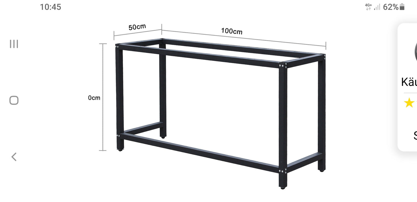 Conjunto pata atornillable mesa escritorio color Negro tubo 40x40cm 1,5mm estructural