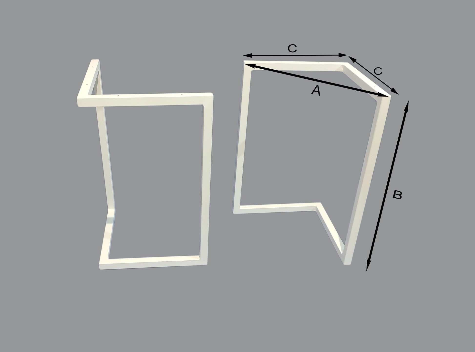 2und. Patas Mesa Moderna en V blanco brillo 100cm alto x A 50cm - Welderfire