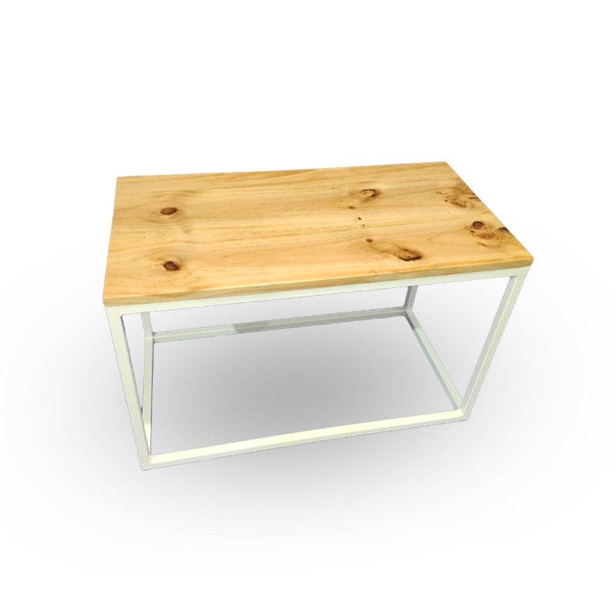 MESA MODERNA BLANCA MADERA NATURAL DE PINO LACADO - Welderfire