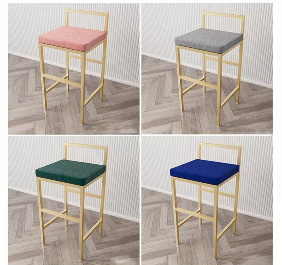 taburete oro tapizado dorado