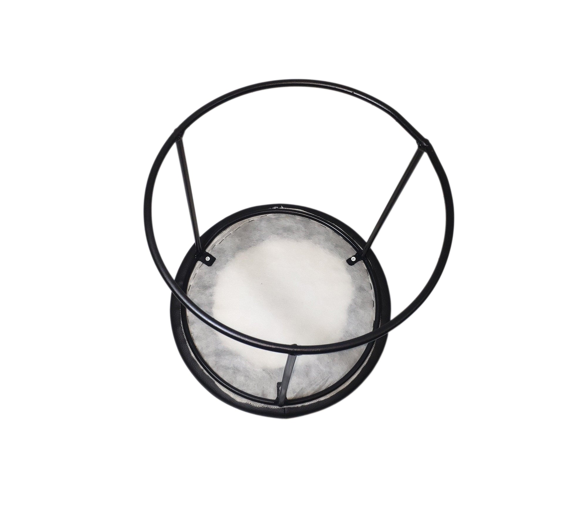 Taburete redondo acolchado cuero sintético negro. - Welderfire