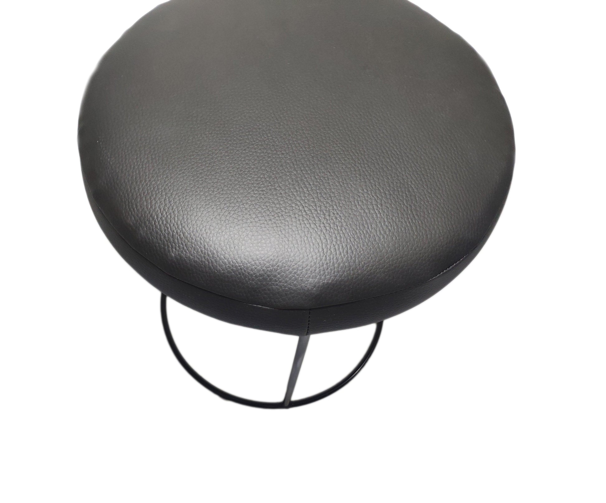 Taburete redondo acolchado cuero sintético negro. - Welderfire