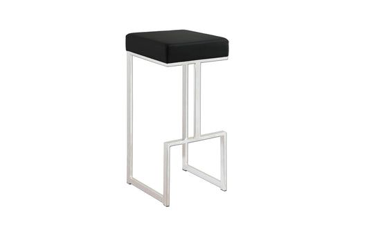 Taburete acero inox. 304 tapizado cromado alto poli piel sintética