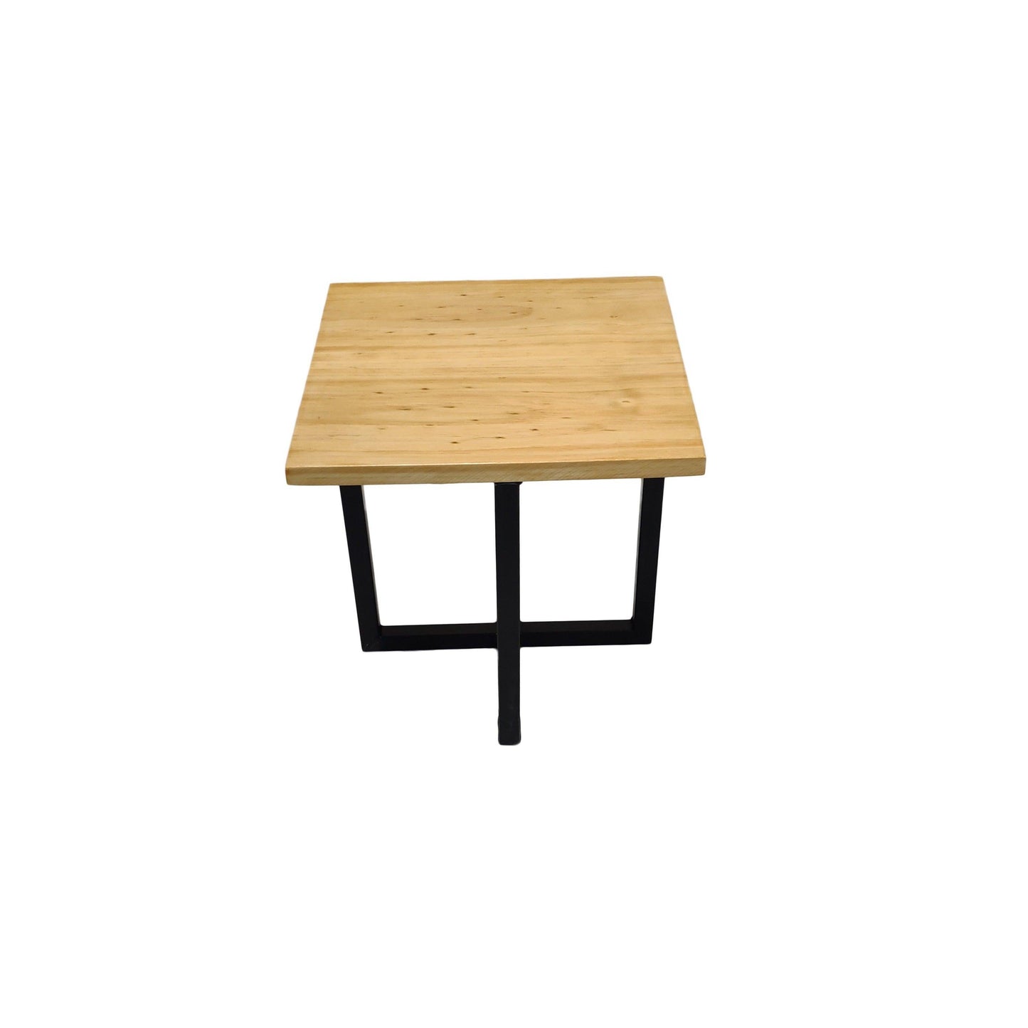 Taburete cuadrado en x madera pino natural - Welderfire