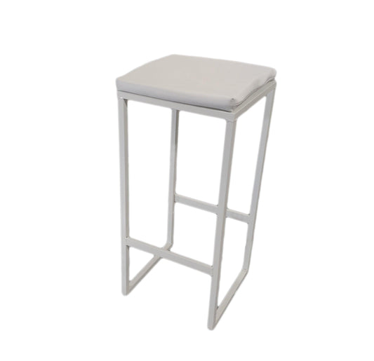taburete piscina blanco acolchado cuero blanco - Welderfire