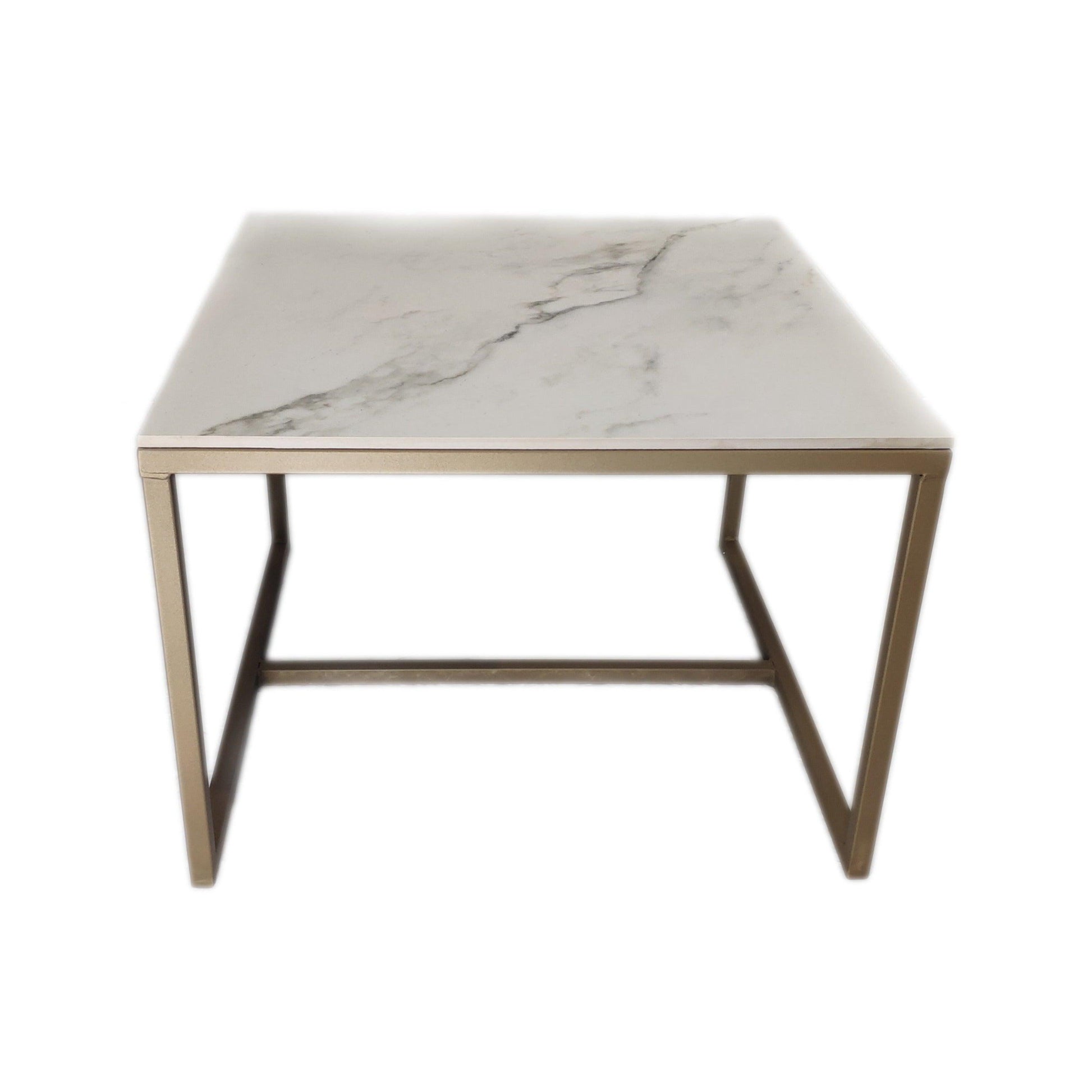 mesa dorada de diseño mármol - Welderfire