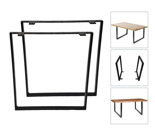 2 patas para mesa tubo 3x1cm acero 70 cm Altura x 35 cm Ancho Para Mesilla Recibidor Con Stock - Welderfire