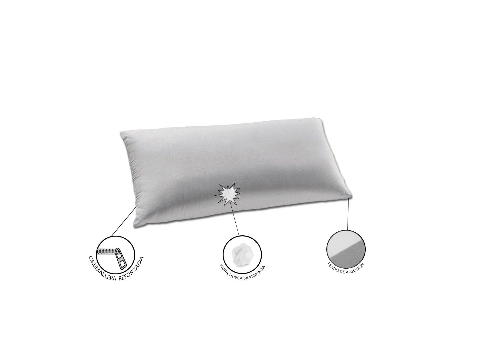 ( Pack 2 ) Almohadas de fibra algodón rellenas ( OFERTA ) con cremallera | blancas - Welderfire