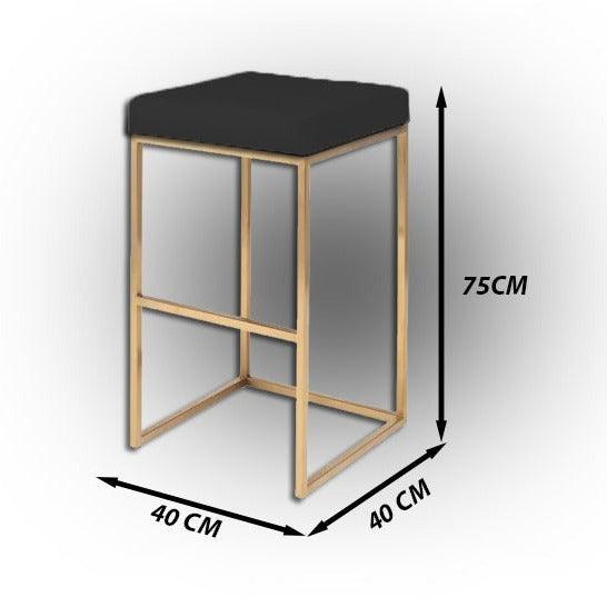 TABURETE ORO ALTO EN TERCIOPELO NEGRO DESIGN - Welderfire