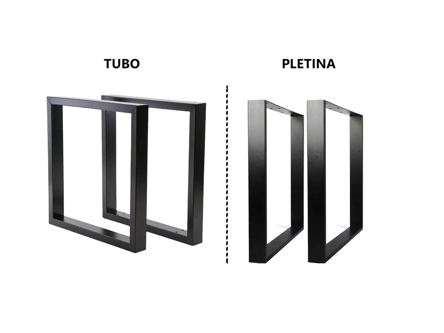 2 PATAS METALICAS TUBO 4 X 2 CM PERSONALIZABLES ACERO (Reforzadas) - Welderfire