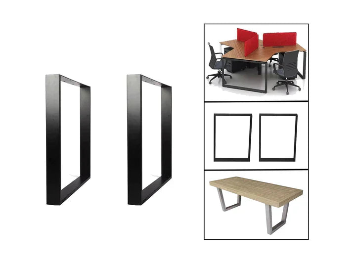 ( 12 patas ) Tubo de 4x2 cm Color NEGRO - Pletina parte de arriba con un refuerzo en medio - Las patas en un lado agujeros en 2 y 8 cm desde la parte de arriba (SOLO UN LADO)