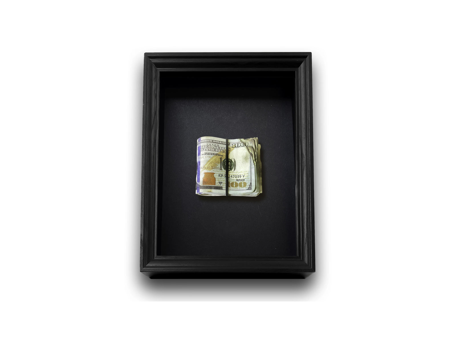 Cuadro color negro billetes de dolar - Arte moderno