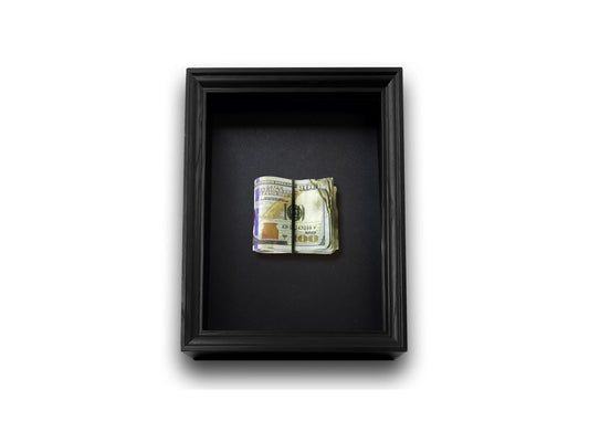 Cuadro color negro con billetes de dolar - Arte moderno