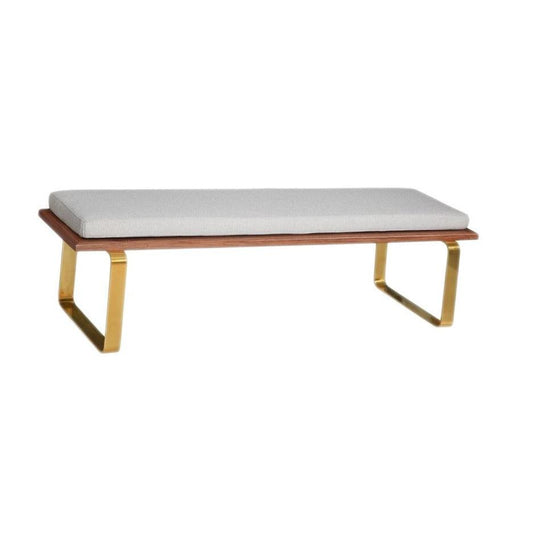 banco dorado acolchado de diseño cuero blanco - Welderfire