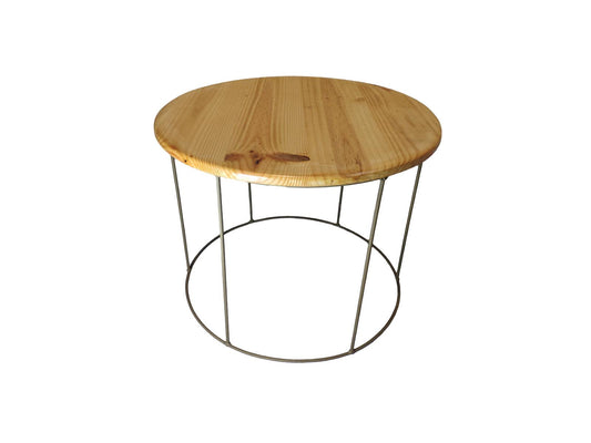 mesa redonda madera dorada - Welderfire