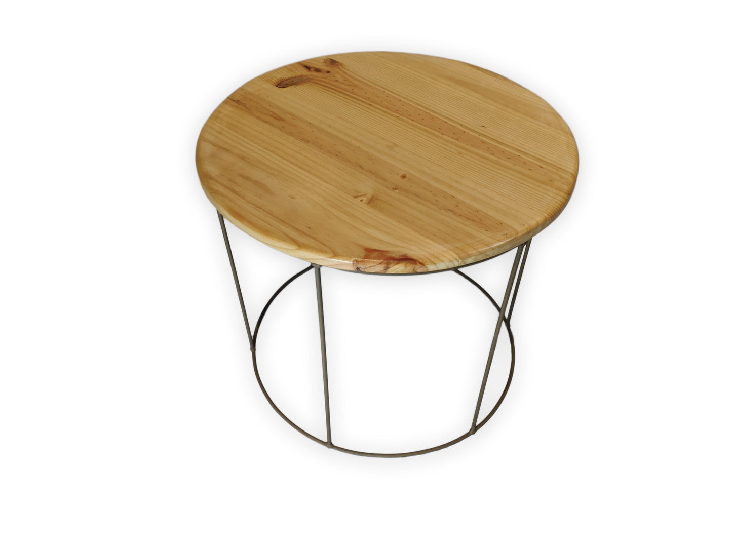 mesa redonda madera dorada - Welderfire