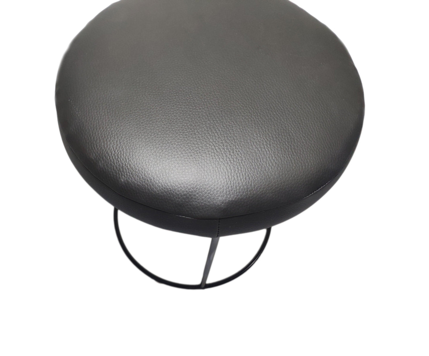 Taburete redondo acolchado cuero sintético negro. - Welderfire
