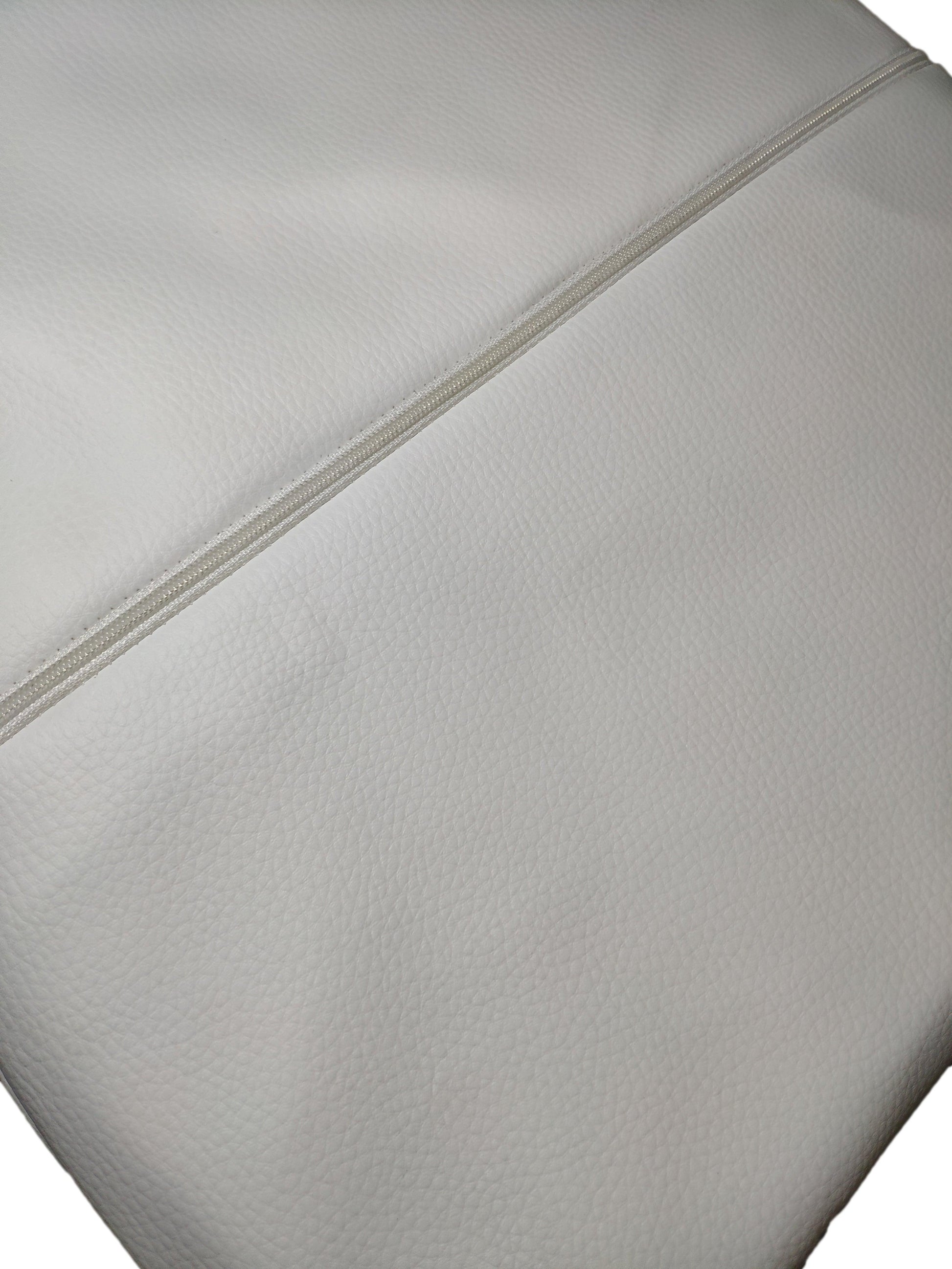 Mesa alta blanca madera pino natural + 2 taburetes acolchados cuero blanco - Welderfire