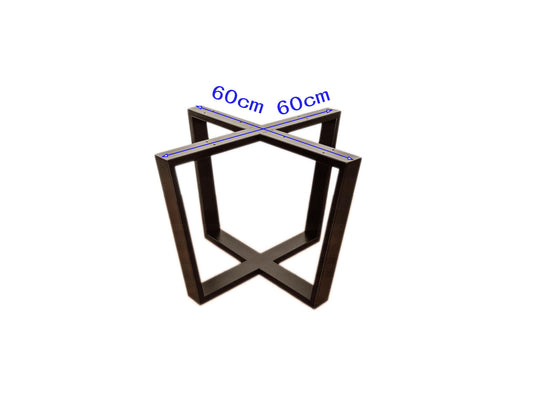 Patas Mesa Moderna en x - Para Mesa de Cristal - tubo 4x2 cm  " Altura 80cm "
