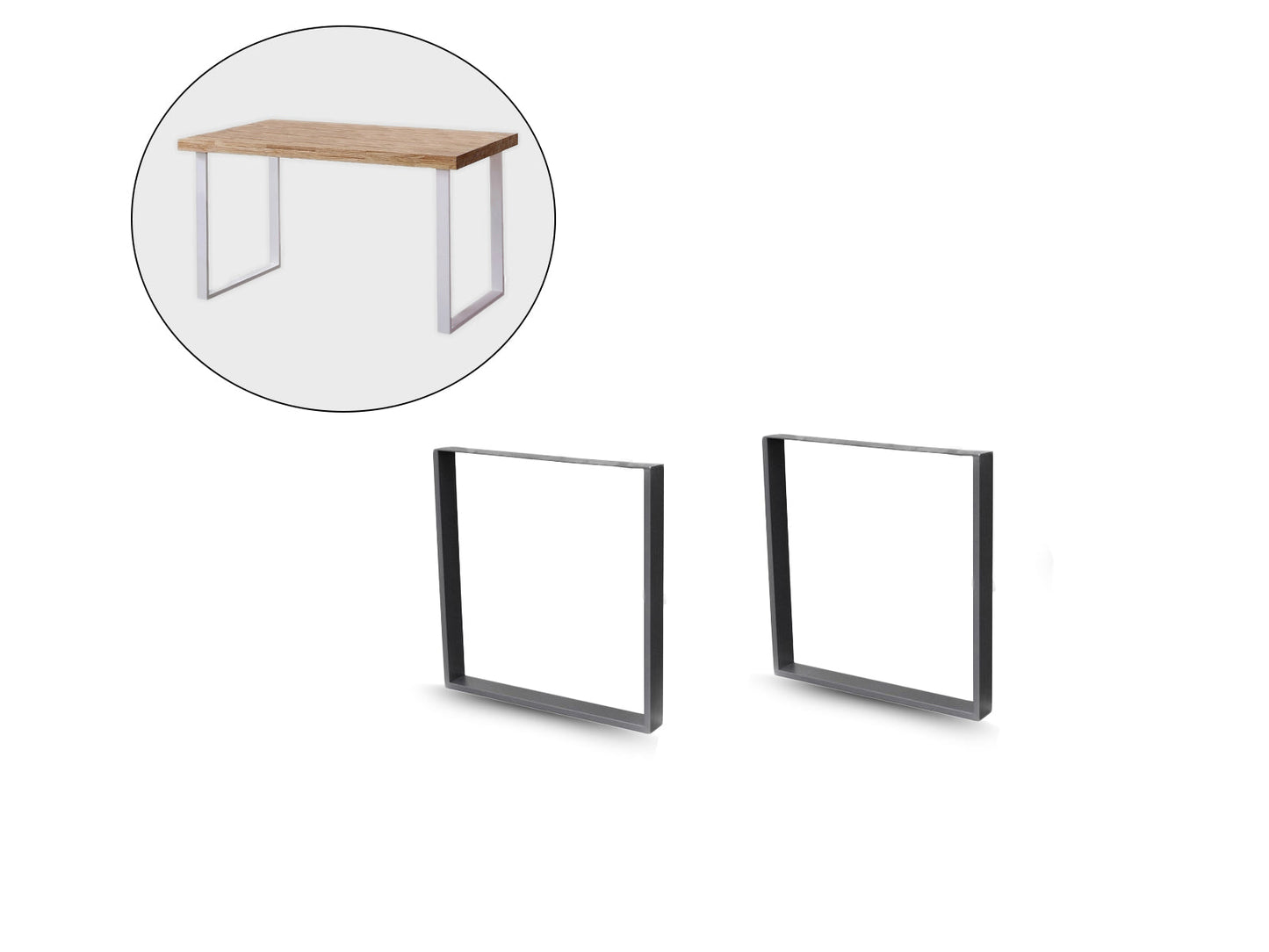 2und patas mesa cuadradas tubo 4x2cm