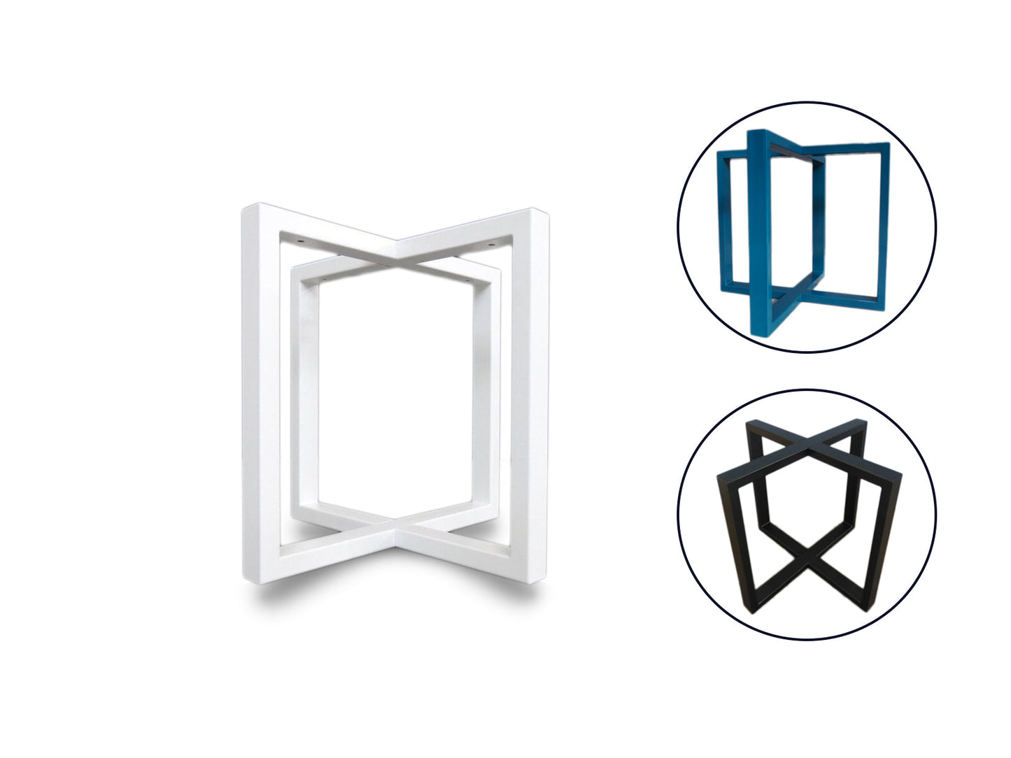 Patas mesa cuadradas en X tubo 4x2cm