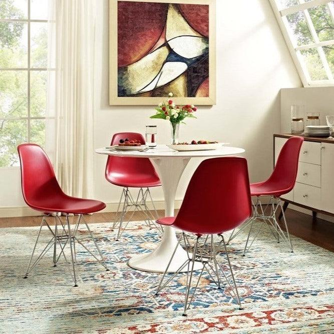 Silla moderna modelo ALASKA patas acero inox rojo " BAJO PEDIDO " - Welderfire