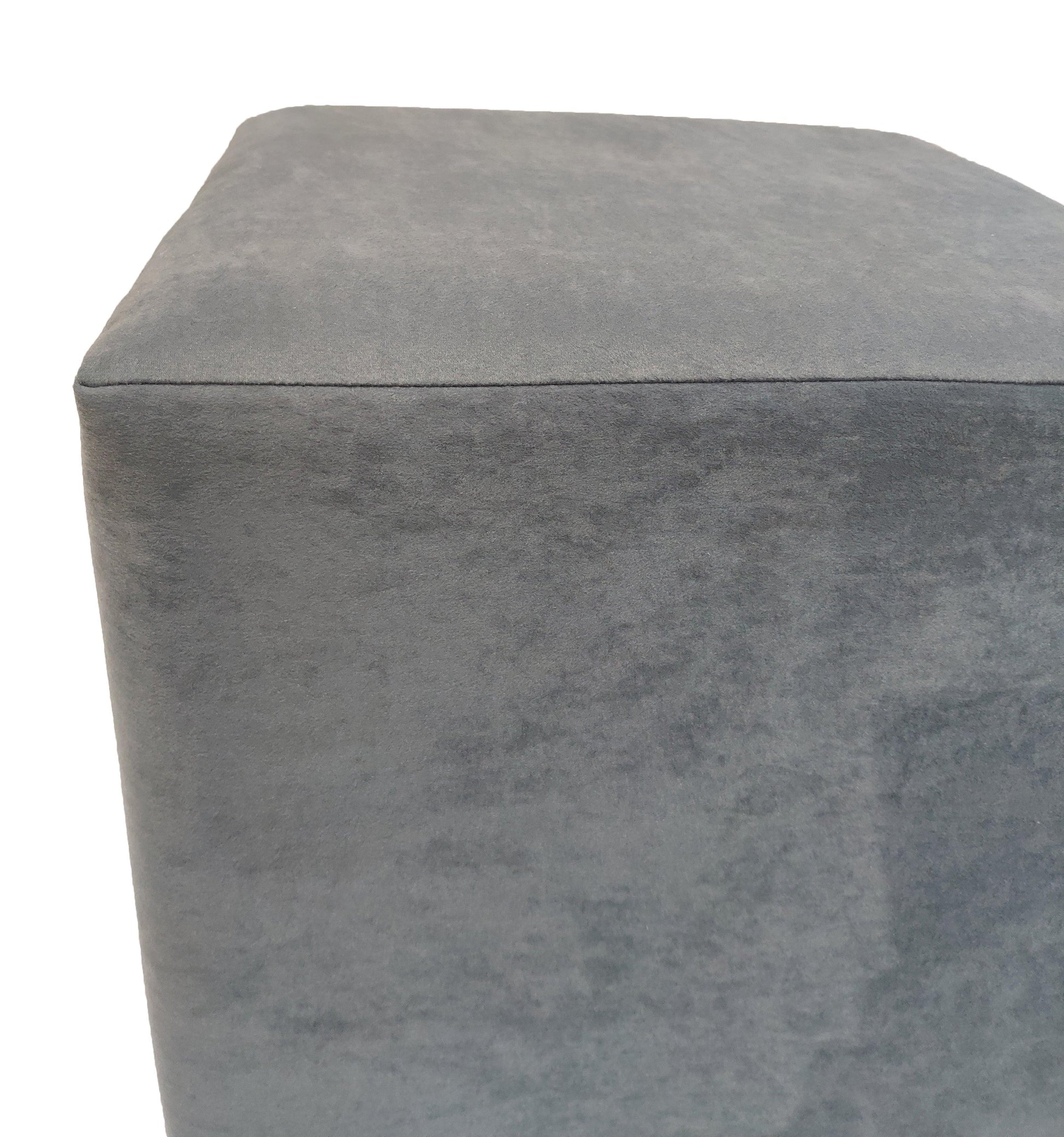 Puff terciopelo acolchado azul grisáceo 42x42x42cm - Welderfire